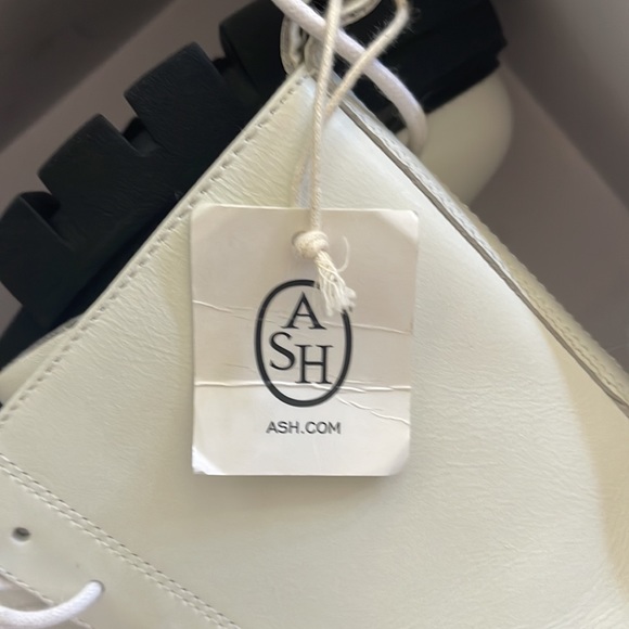 NWT ASH Liana white leather combat boots lug sole size 6 - Picture 9 of 10